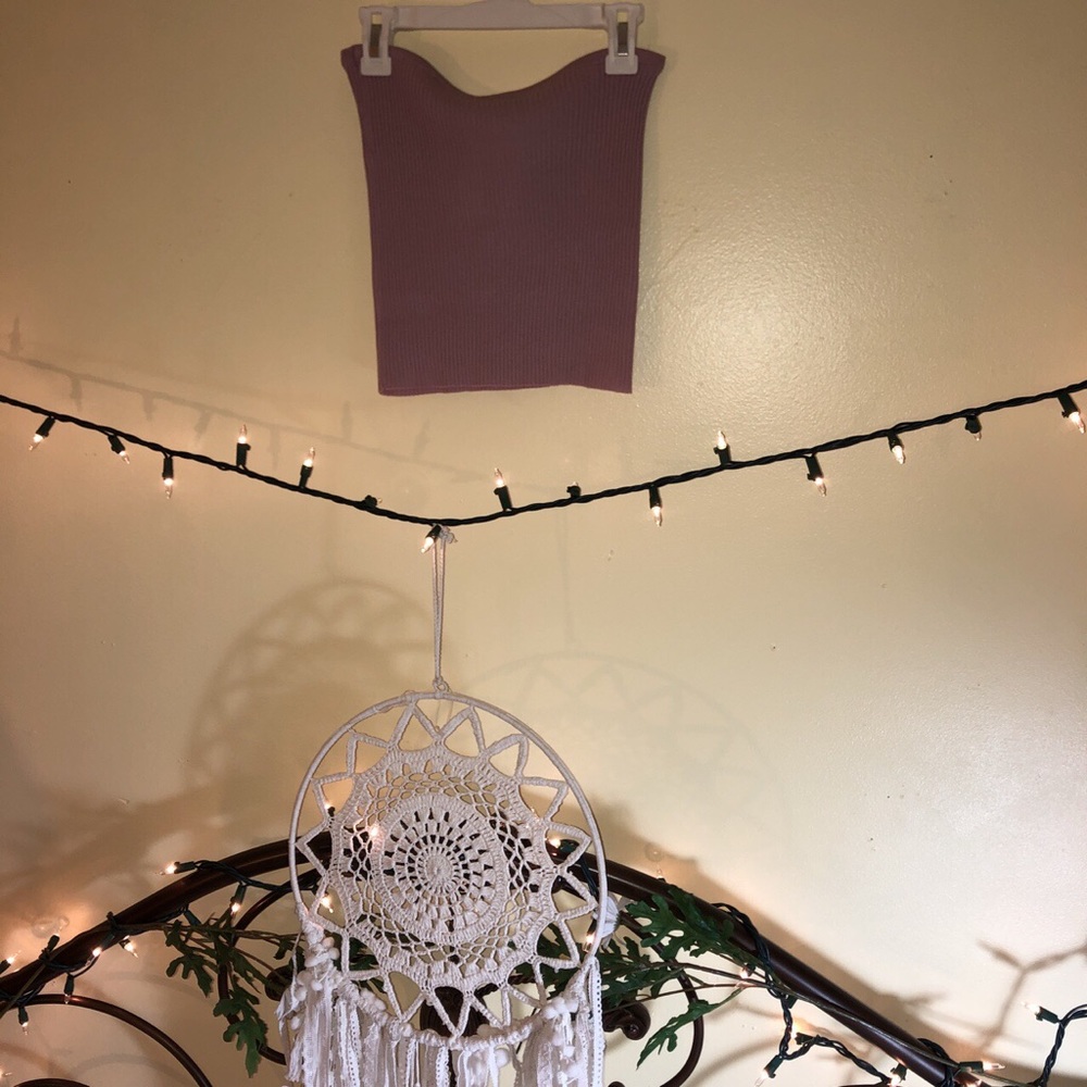 LILAC LAVENDER ONE SIZE STRETCHY RIBBED TUBE TOP - Picture 4 of 4